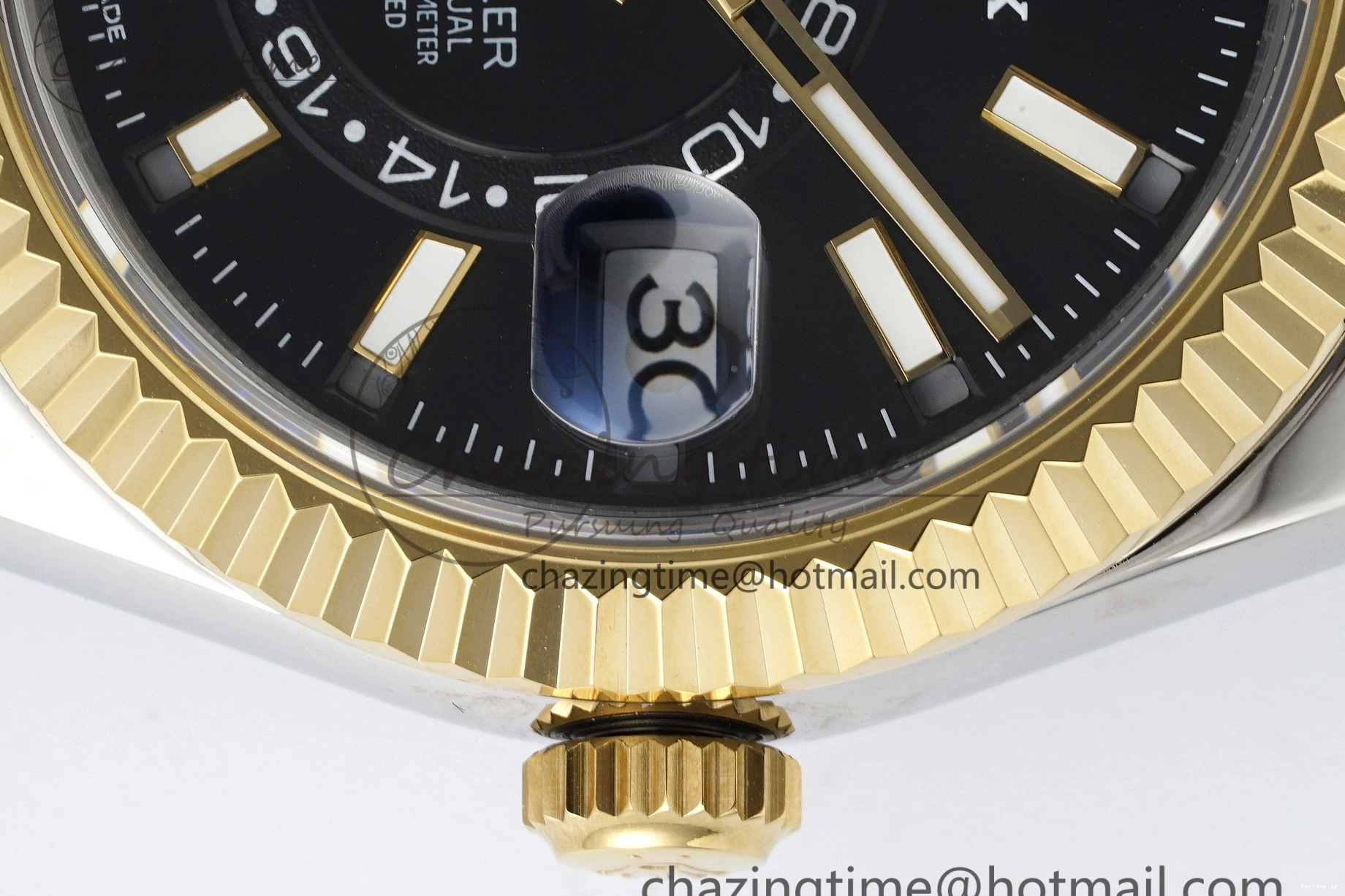 1224 Skydweller SS YG Noob Best Edition Black Dial on SS YG Jubilee Bracelet A23J Efficient 2122